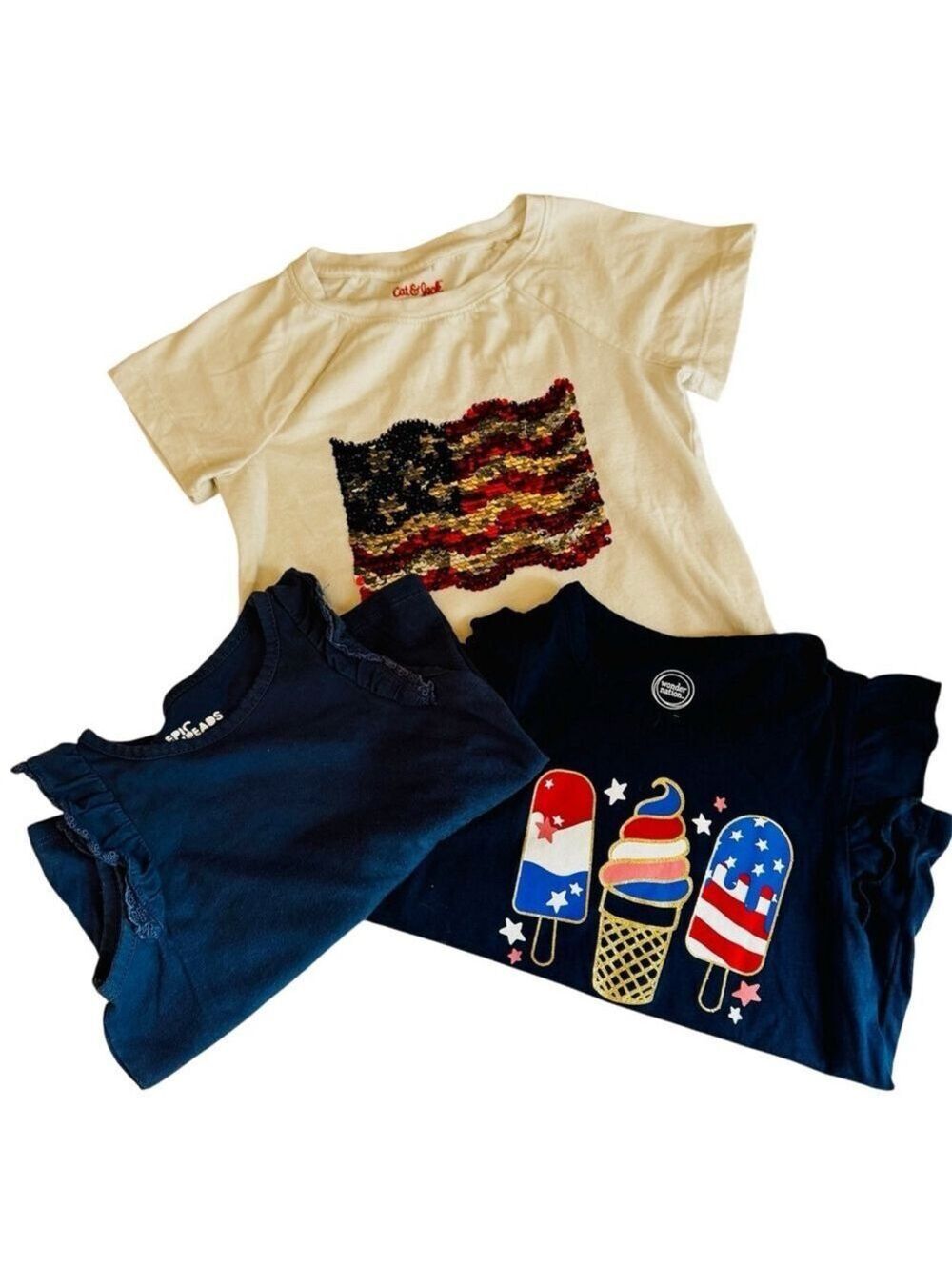 Girls 4th of July Tops Bundle XS 4/5